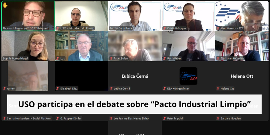 USO participa en el debate internacional de EZA sobre el Pacto Industrial Limpio