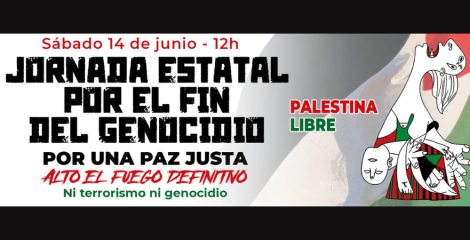 El 14 de junio, USO llama a salir a las calles por el fin del genocidio en Gaza
