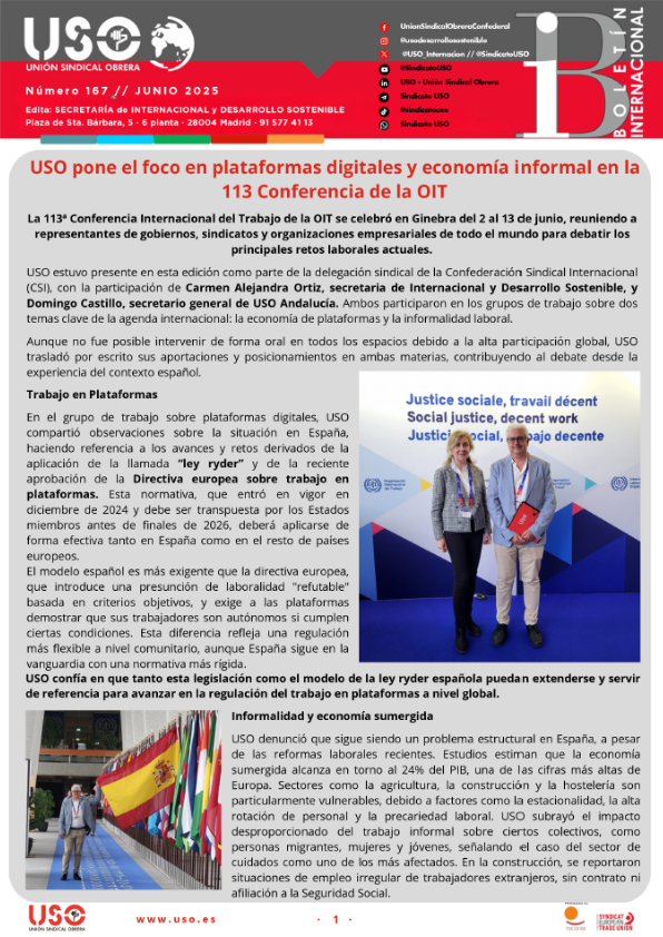 Boletín Internacional Nº 167. ES-EN
