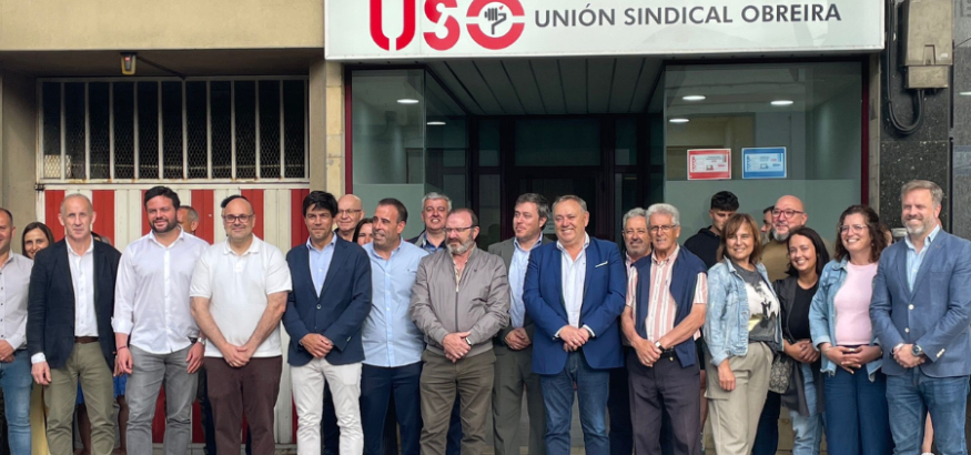 Joaquín Pérez inaugura en Carballo la nueva sede de USO-Galicia