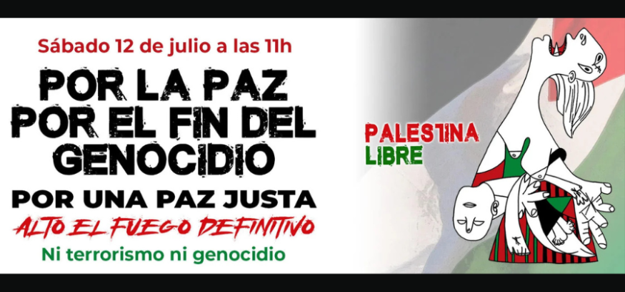 El 12 de julio, a las calles "Por la PAZ. Por el FIN del GENOCIDIO en Gaza"