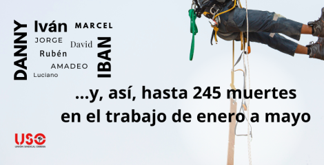 1, 2, 3, 4, 5… y, así, hasta 245 muertes en el trabajo de enero a mayo