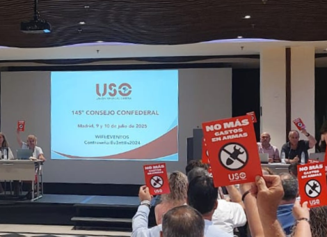 Más armas no es progreso: USO exige priorizar los derechos, el bienestar y la cooperación