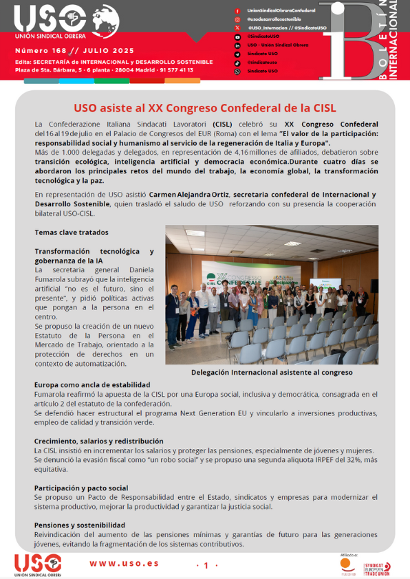 Boletín Internacional Nº 168. ES-EN