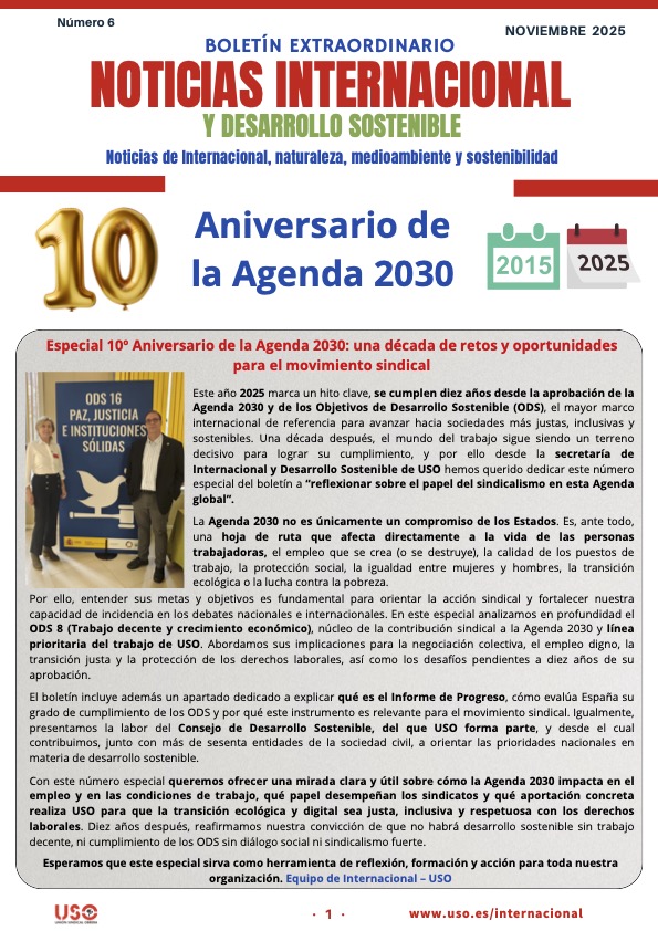 Boletín Internacional Extraordinario noviembre 2025