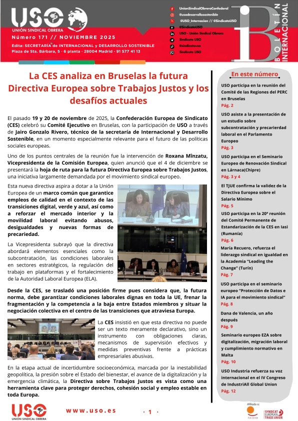 Boletín Internacional Nº 171. ES-EN