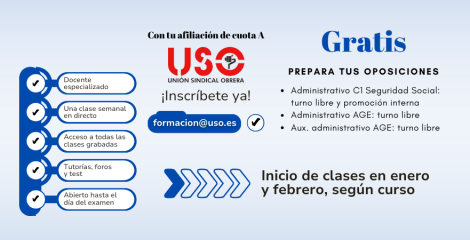 Prepara gratis tus oposiciones de administrativo C1 de Seguridad Social y AGE Prepara gratis tus oposiciones de administrativo C1 de Seguridad Social y AGE