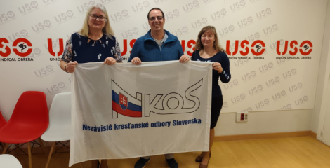 USO recibe a una delegación del sindicato eslovaco NKOS