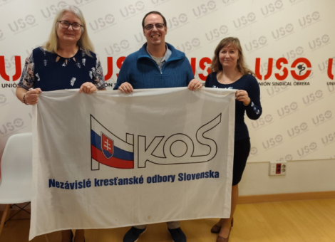 USO recibe a una delegación del sindicato eslovaco NKOS