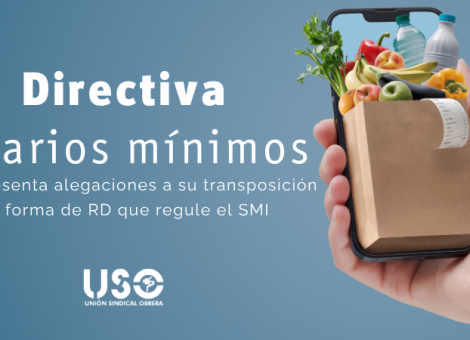 Transposición de la Directiva sobre salarios mínimos: USO presenta alegaciones