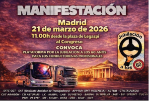 USO, en la calle con el sector del transporte la jubilación a los 60