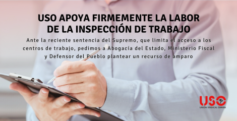 USO apoya firmemente la labor de Inspección y reclama revisar la sentencia del Supremo