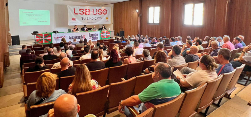 Sindicato USO. Pérez participa en la asamblea de LSB-USO Euskadi para trazar la hoja de ruta sindical