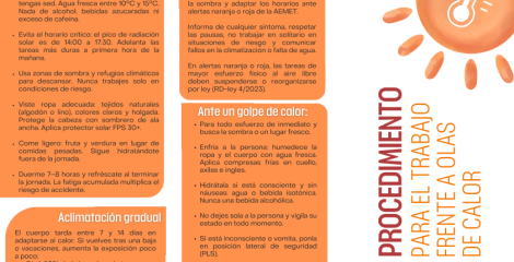 Procedimiento para el trabajo frente a olas de calor