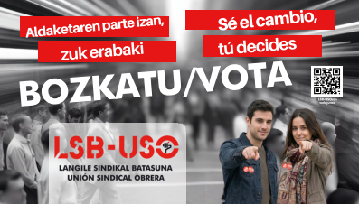 Adhesivo Vota. Sé el cambio, tú decides. LSB-USO Euskadi