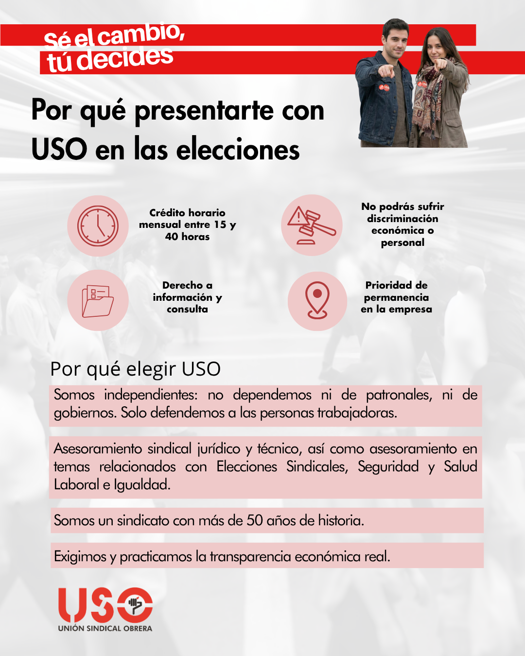 Post ¿Por qué presentarte con USO en las elecciones?