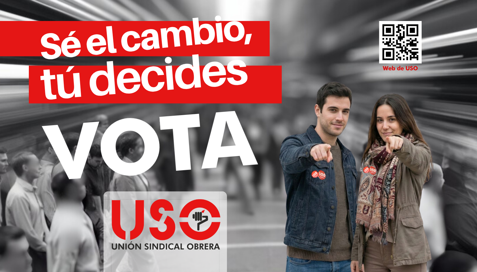 Adhesivo Vota. Sé el cambio, tú decides
