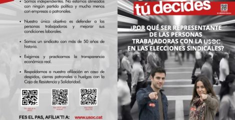 Díptico Sé el cambio, tú decides. Representantes USOC cas