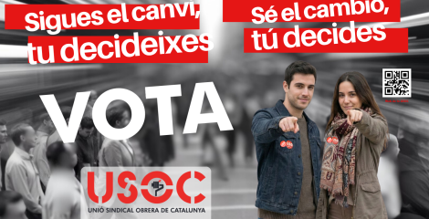 Adhesivo Vota. Sé el cambio, tú decides. USOC (CAS/CAT)