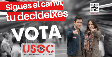 Adhesivo Vota. Sé el cambio, tú decides. USOC