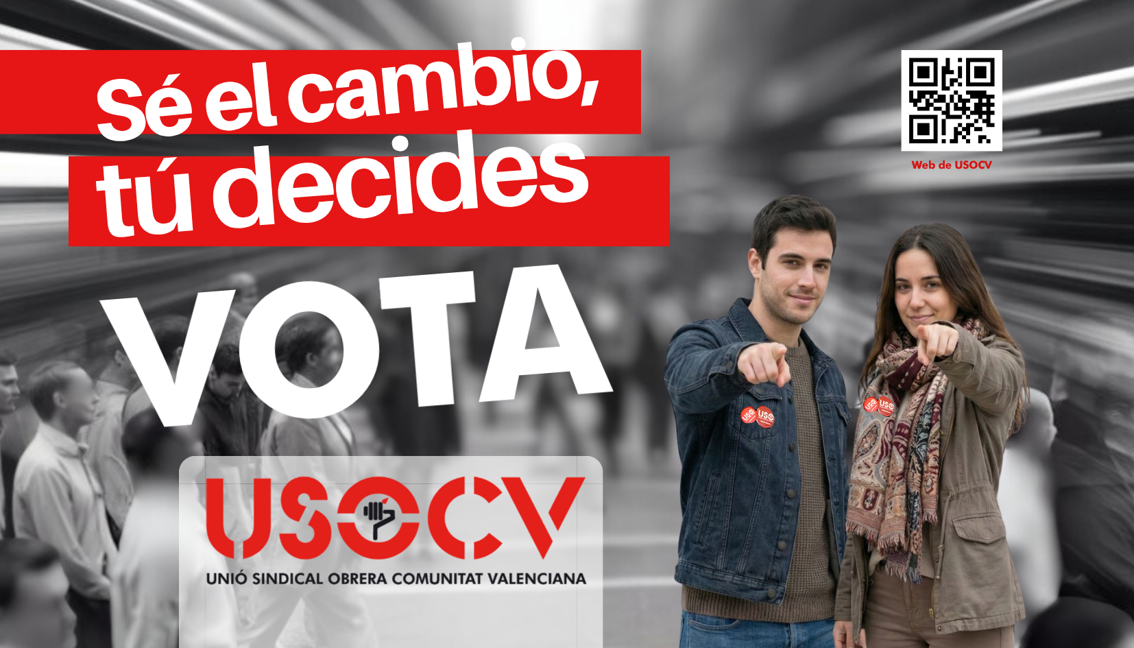Adhesivo Vota. Sé el cambio, tú decides. USOCV